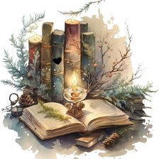 Схема вышивки «Чтение при свечах»