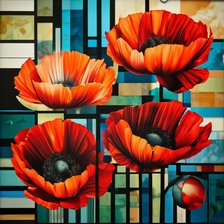 Схема вышивки «Маки»