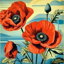 Схема вышивки «Маки»