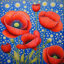 Схема вышивки «Маки»