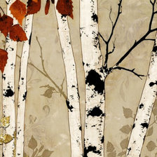 Схема вышивки «Березы осенью»