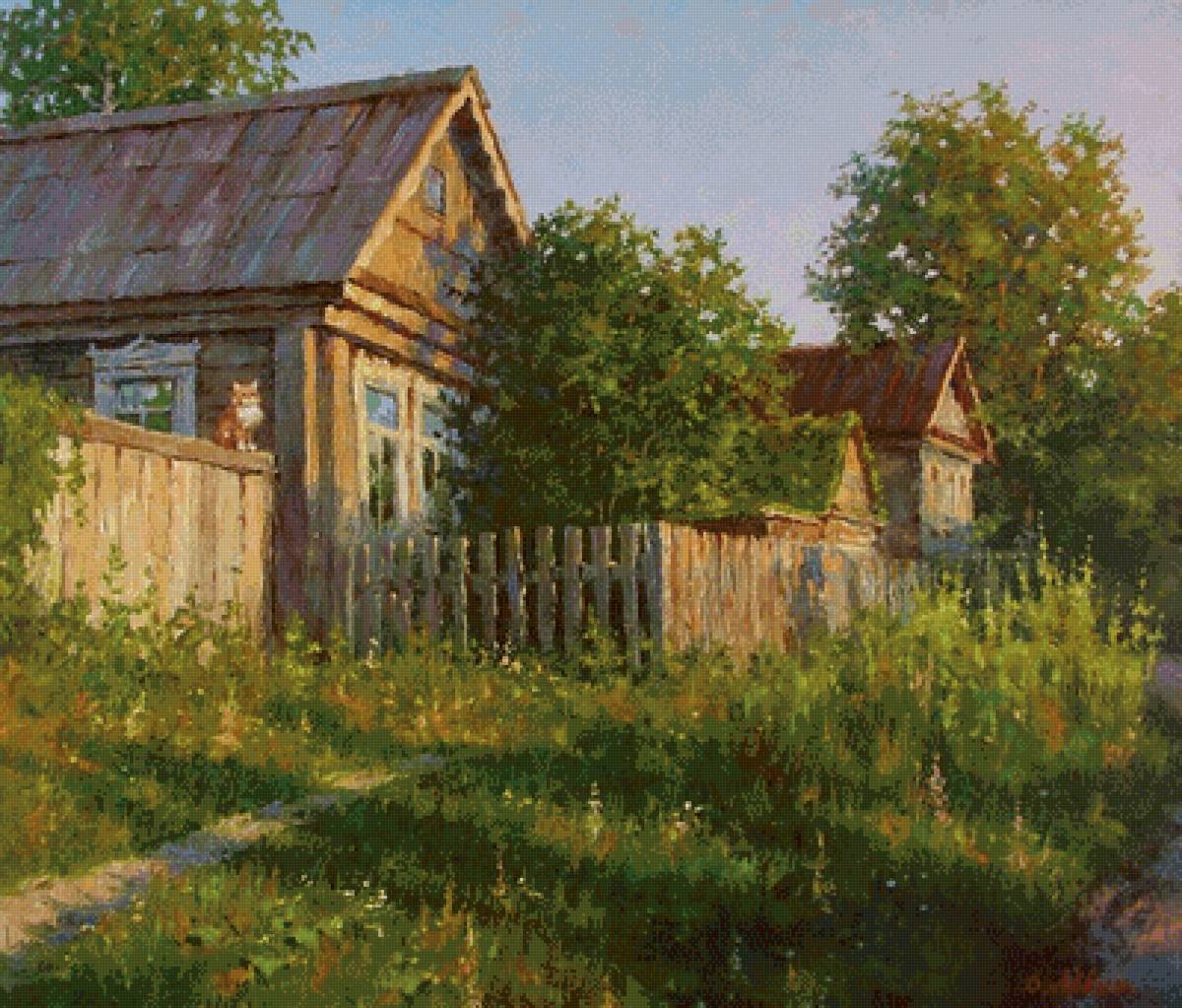 Утро в деревне. Дмитрий Лёвин - русские художники - предпросмотр