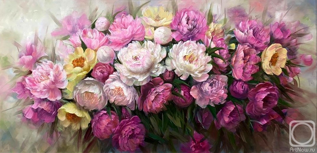 пионы, жанна когай - оригинал