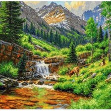 Схема вышивки «горный пейзаж»