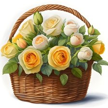 Схема вышивки «Карзина роз»