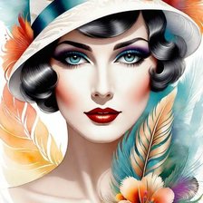 Схема вышивки «Дама»