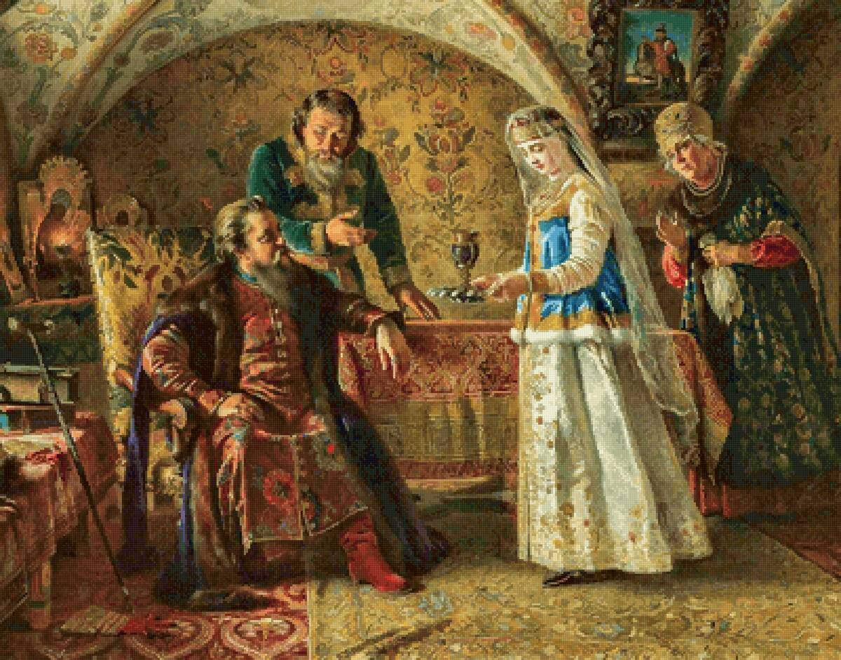 Константин Маковский. Поцелуйный обряд - константин маковский, живопись, 16 век, русский, обряд, русские - предпросмотр