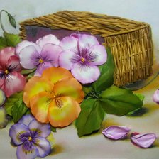 Схема вышивки «Анютины глазки»