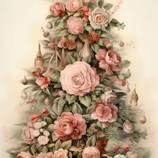 Схема вышивки «Цветочная елочка»