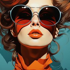 Схема вышивки «Дама в очках»