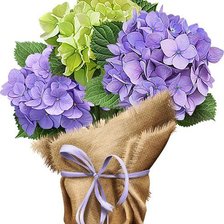 Схема вышивки «Букет гортензии»