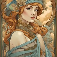 Схема вышивки «Ретро девушка»