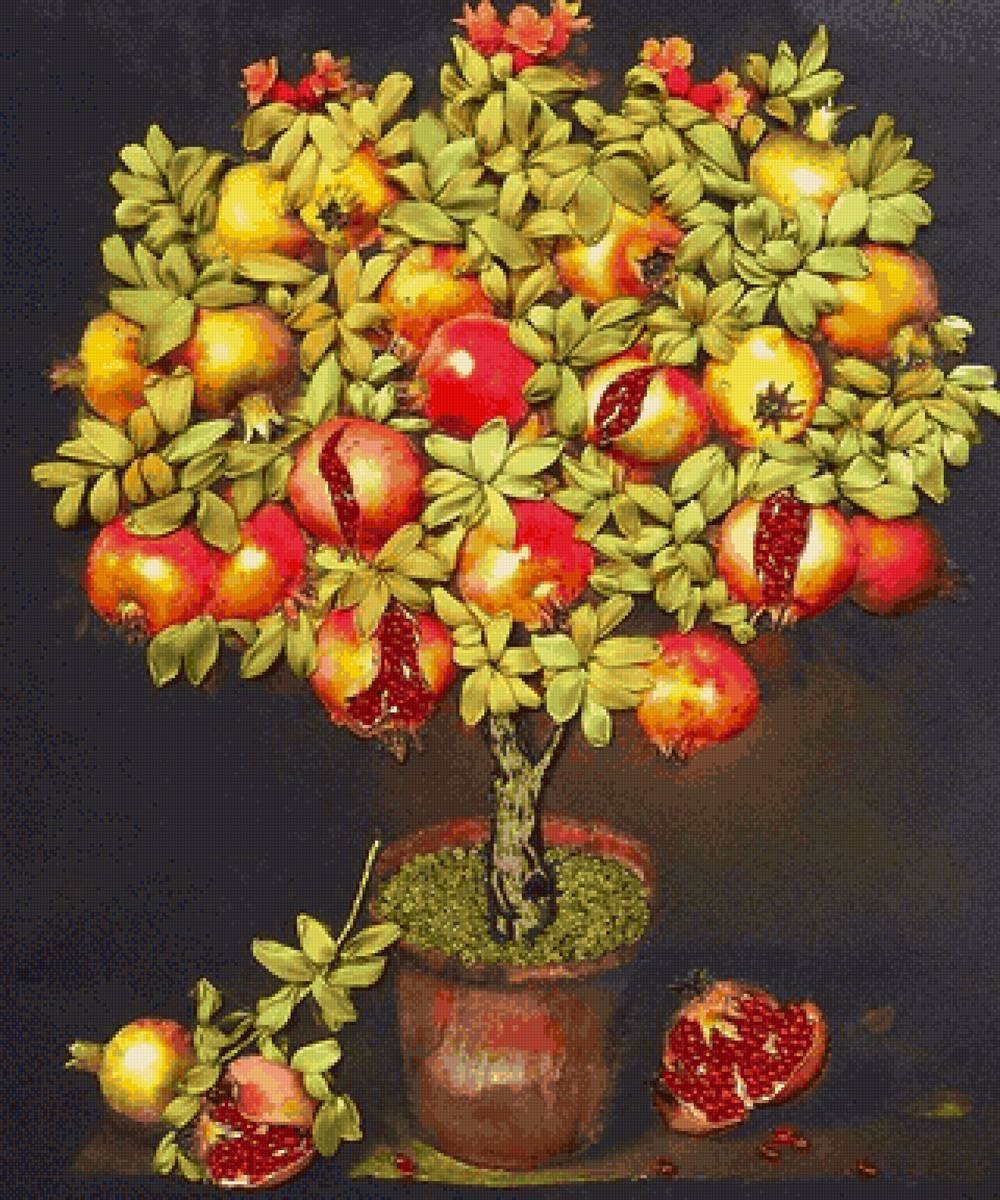 Гранатовое дерево - гранат, дерево, букет - предпросмотр