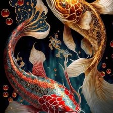 Схема вышивки «Карпы Кои»