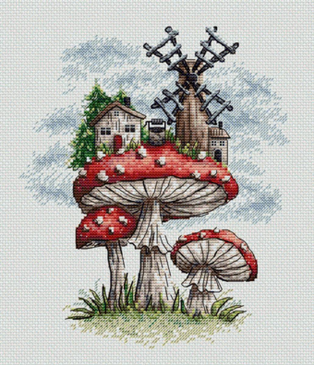 Мухомор - мухомор, домики - предпросмотр