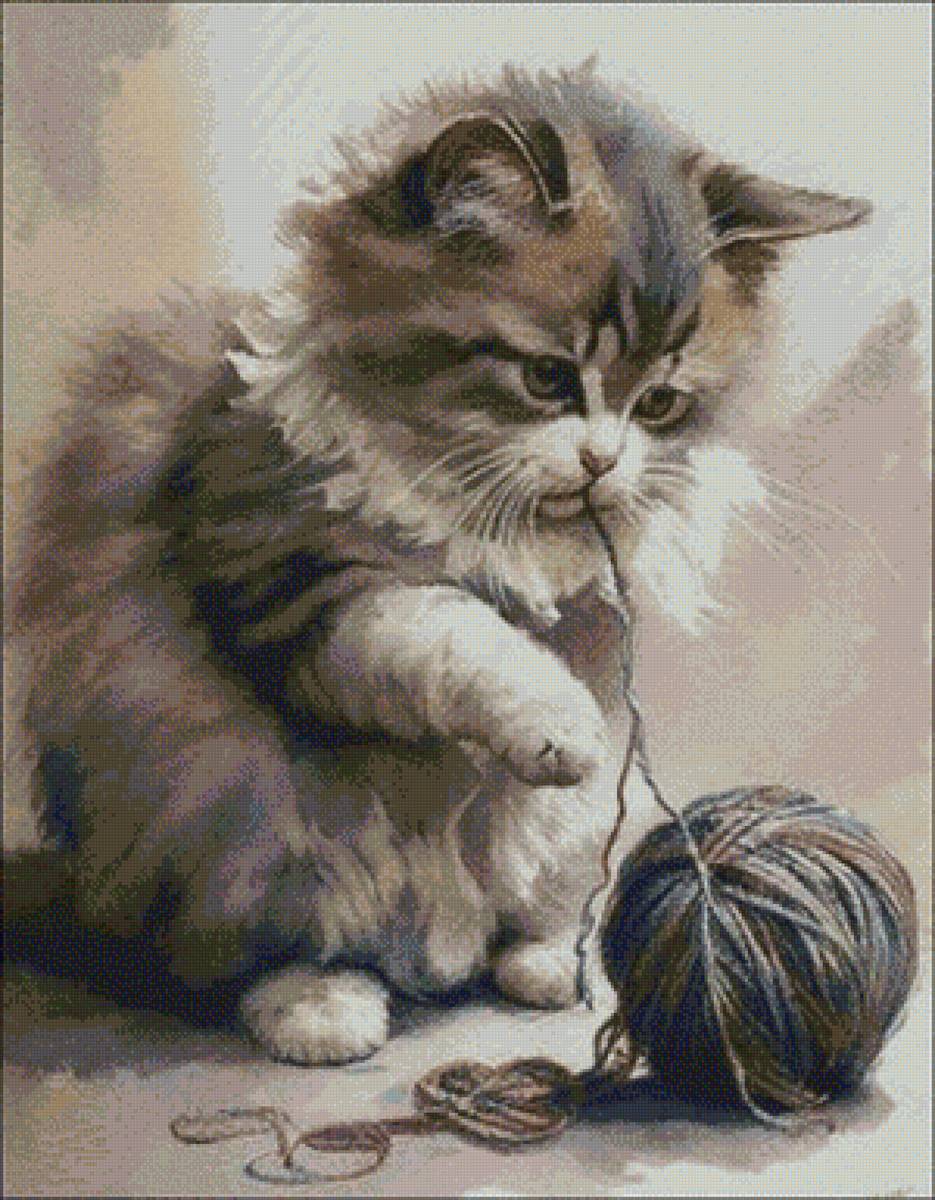 Кот - кот, нитки, котенок - предпросмотр