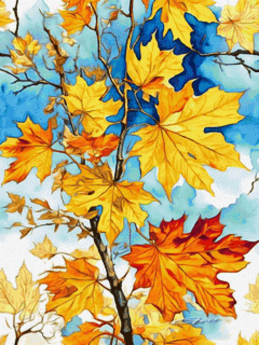 Кленовые листья - осень, листья, клен - предпросмотр