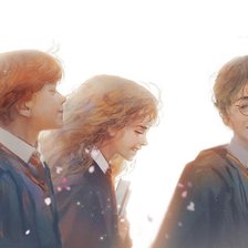 Схема вышивки «Гарри, Рон и Гермиона»