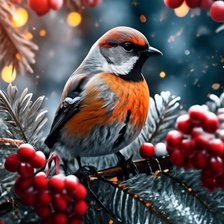 Схема вышивки «Снегирь»