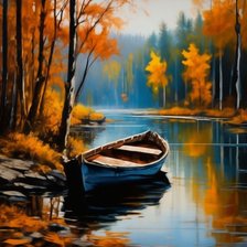 Схема вышивки «Староая лодка 2»