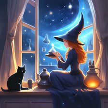 Схема вышивки «Ведьмочка»