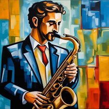 Схема вышивки «Саксофонист»