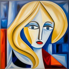 Схема вышивки «Девушка. В стиле Пикассо»