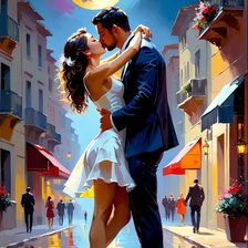 Схема вышивки «Поцелуй под луной»