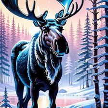 Схема вышивки «Лось»