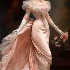 Схема вышивки «Дама. Ретро»