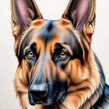 Схема вышивки «Немецкая овчарка»