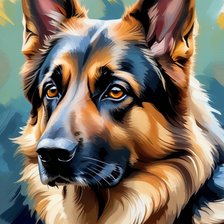 Схема вышивки «Немецкая овчарка»