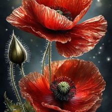 Схема вышивки «Маки»