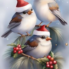 Схема вышивки «Снегири»