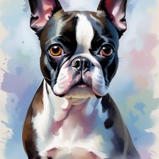 Схема вышивки «Бостон терьер»