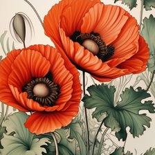 Схема вышивки «Красные маки»