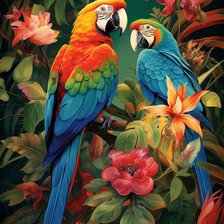 Схема вышивки «Попугаи»