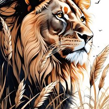 Схема вышивки «лев»