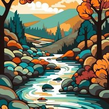 Схема вышивки «ручей»