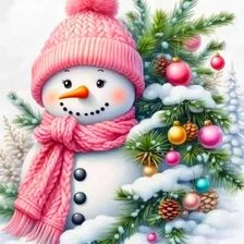 Схема вышивки «Снеговик»