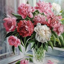 Схема вышивки «Пионы»