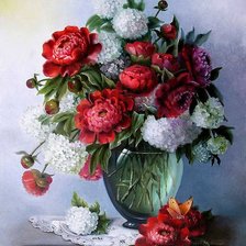 Схема вышивки «Пионы»