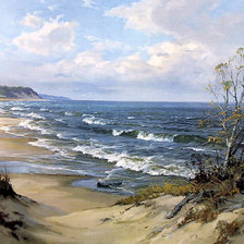 Схема вышивки «Песчаный пляж. Море.»