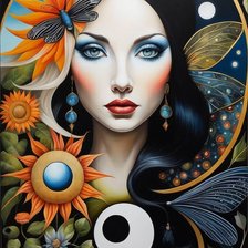 Схема вышивки «дама»