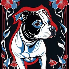 Схема вышивки «Питбуль»