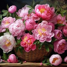 Схема вышивки «Пионы»