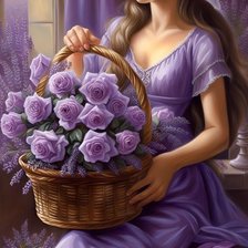 Схема вышивки «Девушка»