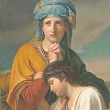 Схема вышивки «Agar si fiul sau in pustie»