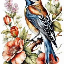 Схема вышивки «птица»