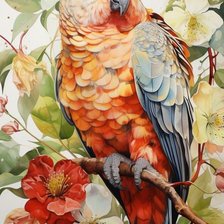 Схема вышивки «попугай»
